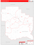 Judith Basin County Wall Map Red Line Style